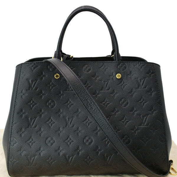 LOUIS VUITTON Montaigne GM Empreinte Leather Shoulder Bag Black