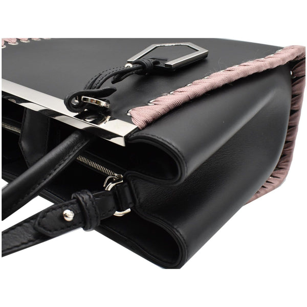 Fendi Petite 2Jours Whipstitch Leather Tote Shoulder Bag