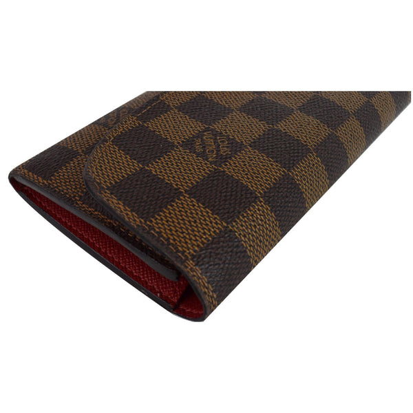 LOUIS VUITTON Emilie Damier Ebene Wallet Brown