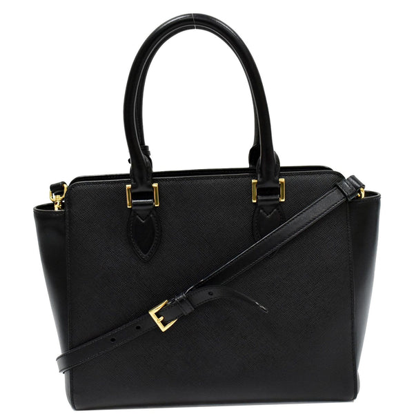 PRADA Borsa A Mano Saffiano Leather Tote Shoulder Bag Black