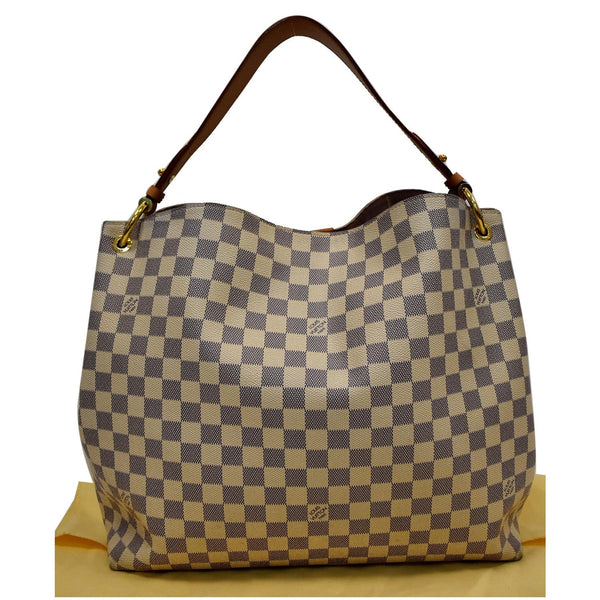 LOUIS VUITTON Graceful MM Damier Azur Hobo Shoulder Bag White
