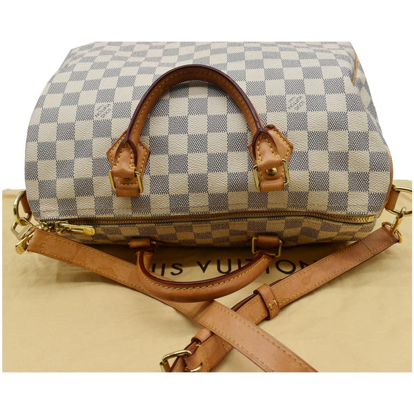 LOUIS VUITTON Speedy 30 Bandouliere Damier Azur Shoulder Bag White