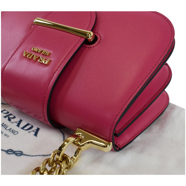 PRADA City Sidonie Small Leather Crossbody Bag Magenta