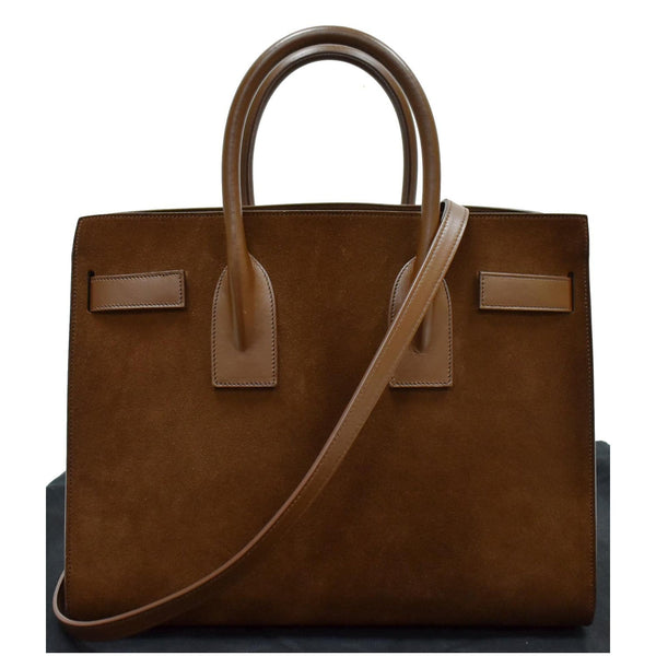 YVES SAINT LAURENT Sac de Jour Suede Leather Tote Shoulder Bag Brown