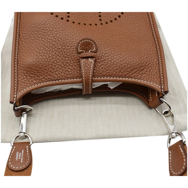 HERMES Evelyne TPM Clemence Leather Shoulder Bag Cuivre