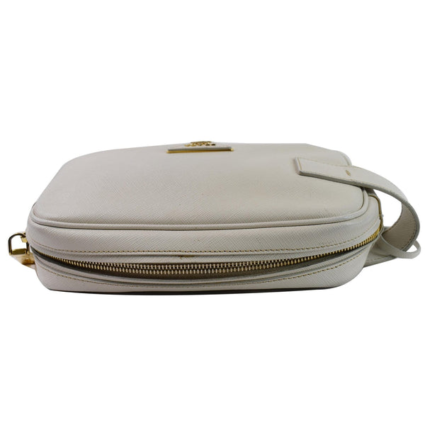 PRADA Lux Pochette Cammeo Saffiano Leather Pouch Bag Talco - Last Call