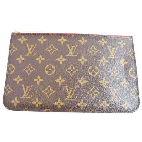LOUIS VUITTON Pochette Wristlet Pouch Monogram Canvas Neverfull MM Brown