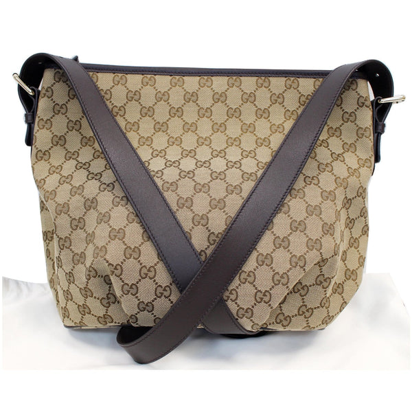 GUCCI GG Plus Monogram Canvas Messenger Shoulder Bag Beige 388930
