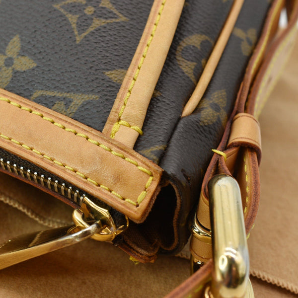 LOUIS VUITTON Tulum GM Monogram Canvas Shoulder Bag Brown