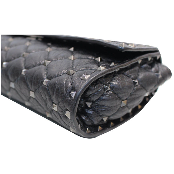 VALENTINO Garavani Rockstud Spike Chain Leather Crossbody Bag Black