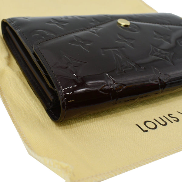 LOUIS VUITTON Sarah Monogram Vernis Leather Wallet Amarante