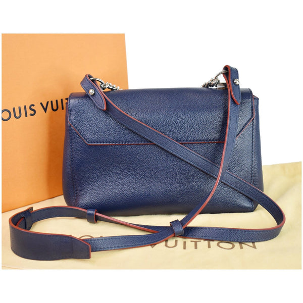 LOUIS VUITTON Lockme II BB Pebbled Leather Shoulder Bag Blue