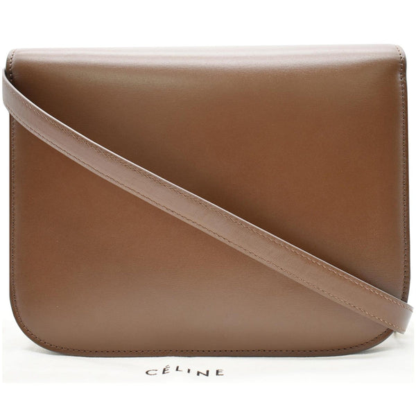 CELINE Classic Box Medium Calfskin Leather Crossbody Bag Brown