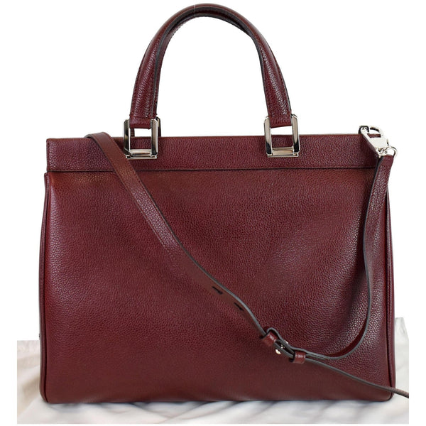 GUCCI Zumi Medium Grainy Leather Top Handle Bag Burgundy 564714