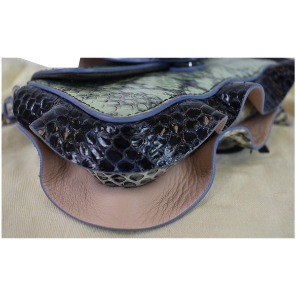 FENDI Baguette MicroWave Python Leather Chain Crossbody Bag Multi