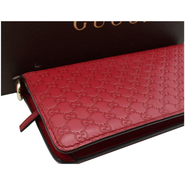 GUCCI Microguccissima Continental GG Monogram Embossed Wallet Red 256930