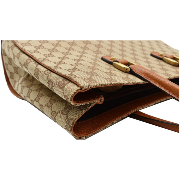 GUCCI Nailhead Medium GG Canvas Monogram Tote Bag Orange 120897