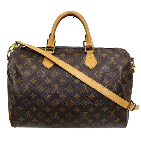 front lv Speedy 35 Bandouliere Monogram Canvas Bag