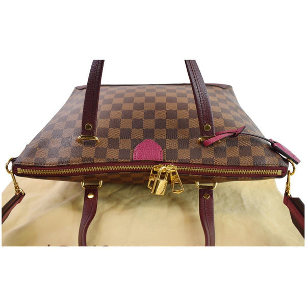 LOUIS VUITTON Hyde Park Damier Ebene Shoulder Bag Fuchsia