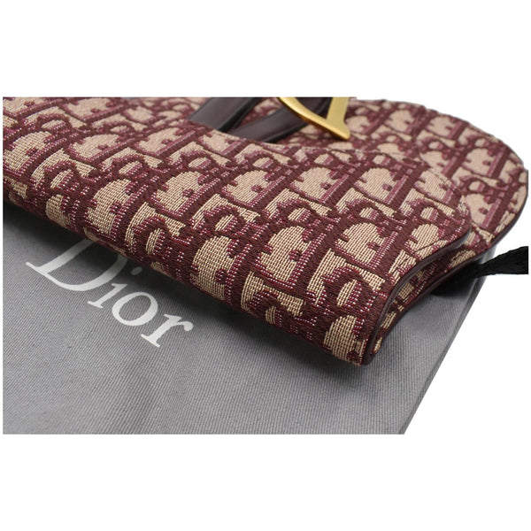 CHRISTIAN DIOR Saddle Oblique Jacquard Belt Bag Burgundy