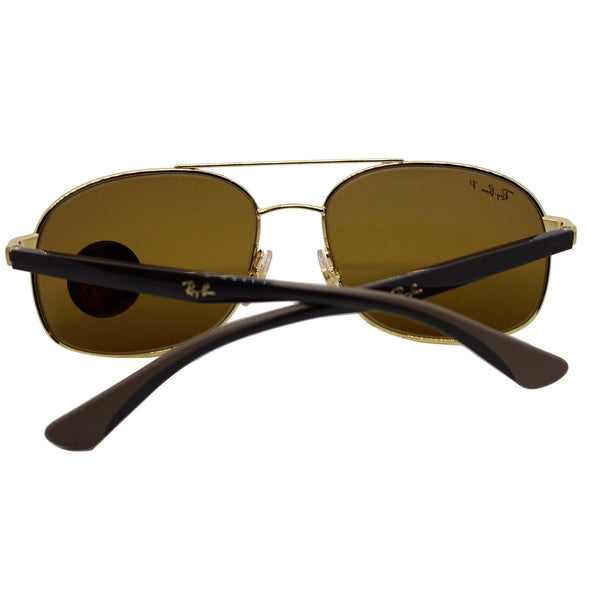 Ray-Ban Sunglasses RB3593 001/83 58 Gold Frame Brown Polarized Lens