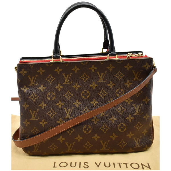 LOUIS VUITTON Millefeuille Monogram Canvas Satchel Bag Brown