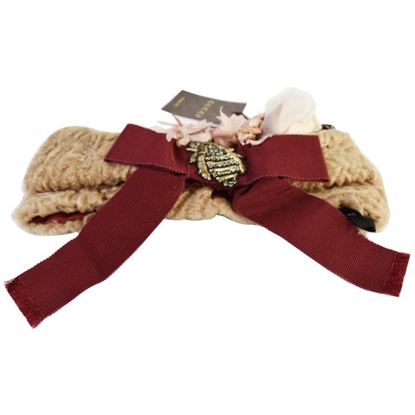 Gucci Fur Beetle Women and Girls Headband Beige - red strip
