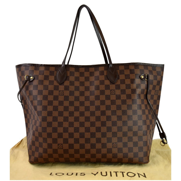 LOUIS VUITTON Neverfull GM Damier Ebene Tote Shoulder Bag Brown