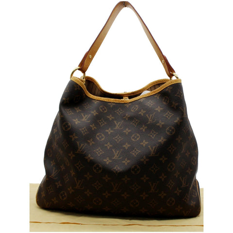 LOUIS VUITTON Delightful MM Monogram Canvas Hobo Bag Brown