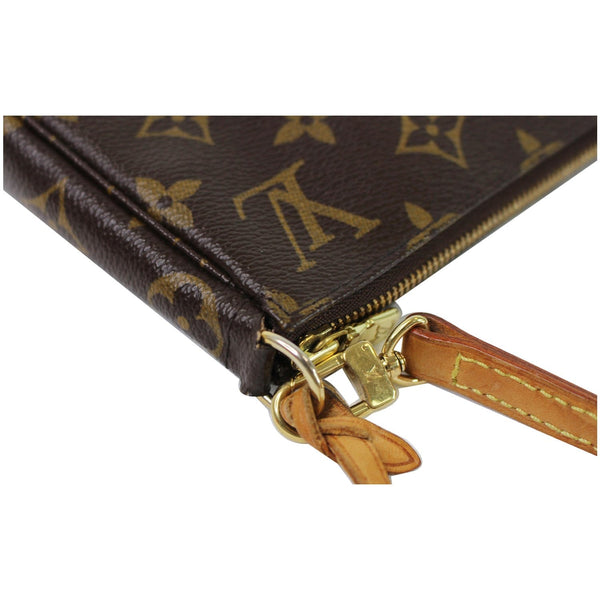 LOUIS VUITTON Mini Pochette Monogram Canvas Accessories Pouch Brown