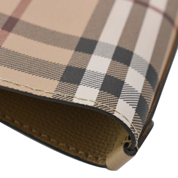 BURBERRY Reversible Haymarket Coated Canvas Tote Bag Tan