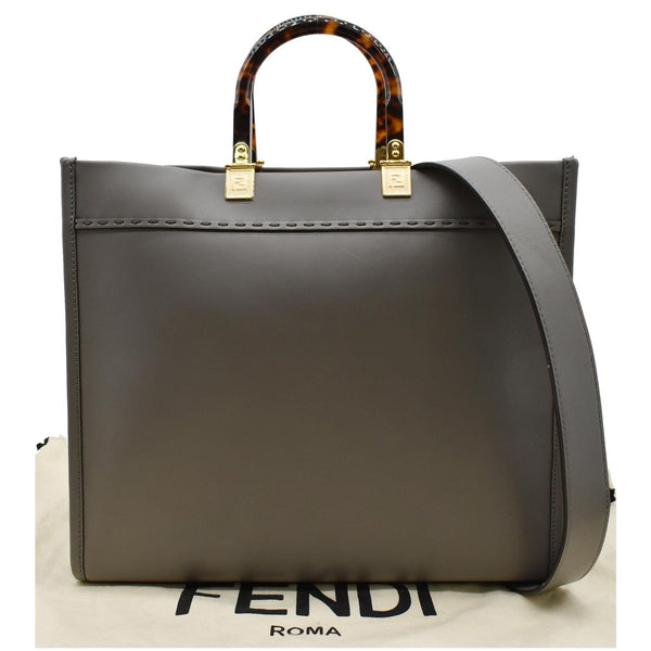 Fendi Sunshine Plexiglass Medium Leather Shopper Tote Bag