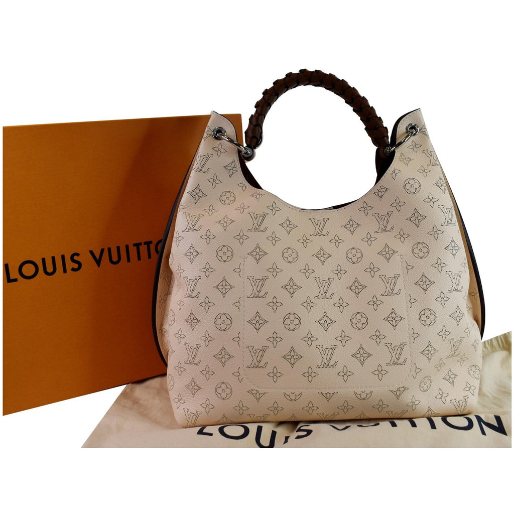 Louis Vuitton Carmel Hobo Mahina Calf Skin Bag with Charm
