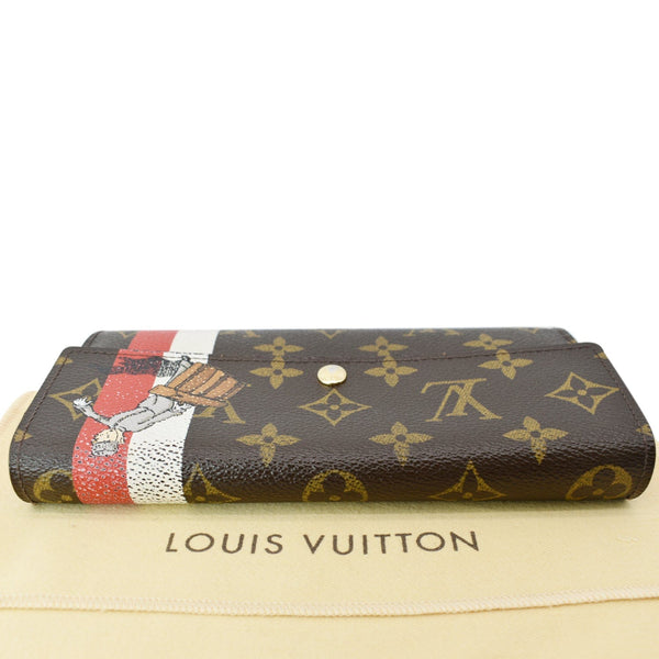 LOUIS VUITTON Groom Portefeuille Sarah Monogram Canvas Wallet Brown