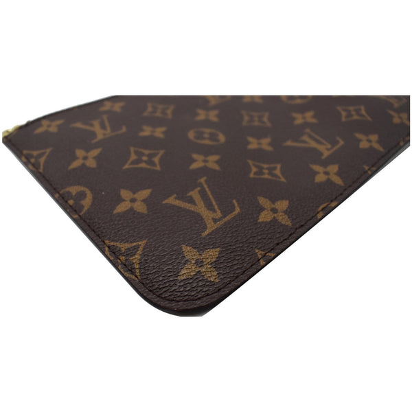 LOUIS VUITTON Neverfull MM Monogram Canvas Pochette Wristlet Pouch Brown