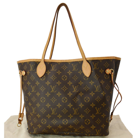 LOUIS VUITTON Neverfull MM Monogram Canvas Tote Bag Brown
