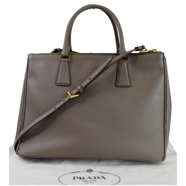 PRADA Lux Large Saffiano Leather Tote Shoulder Bag Light Taupe