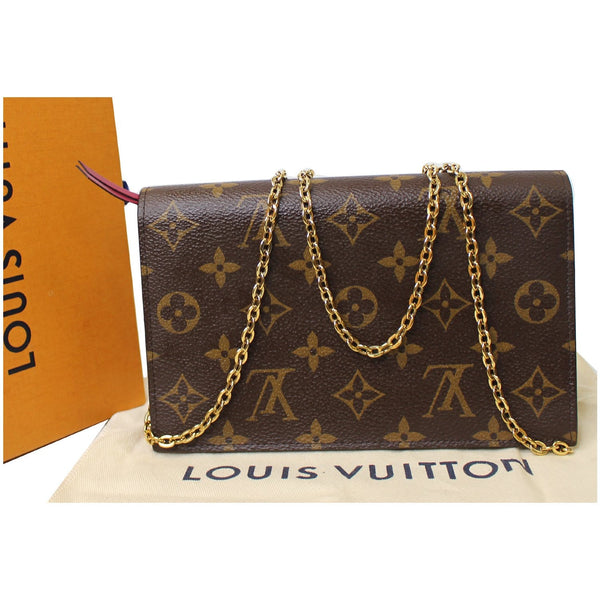 LOUIS VUITTON Monogram Canvas Flore Chain Wallet Fuchsia