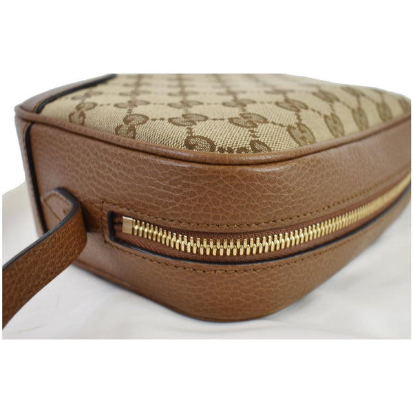 GUCCI Bree GG Canvas Leather Crossbody Bag Beige 449413