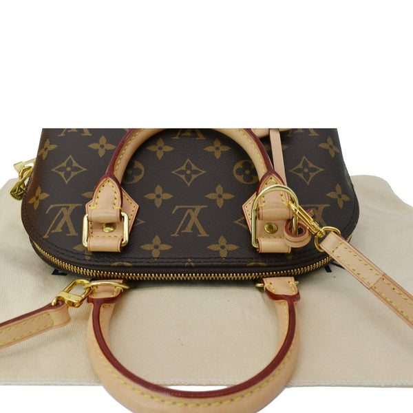 LOUIS VUITTON Alma BB Monogram Canvas Satchel Crossbody Bag Brown