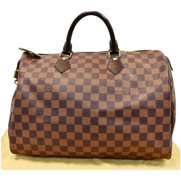 LOUIS VUITTON Speedy 35 Damier Ebene Satchel Bag Brown