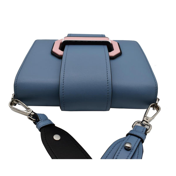 PRADA City Plex Ribbon Calfskin Shoulder Bag Blue/Pink