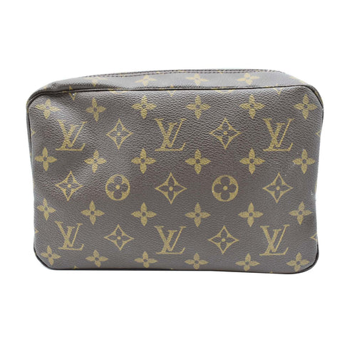 LOUIS VUITTON Trousse Toiletry Monogram Canvas Cosmetic Bag Brown