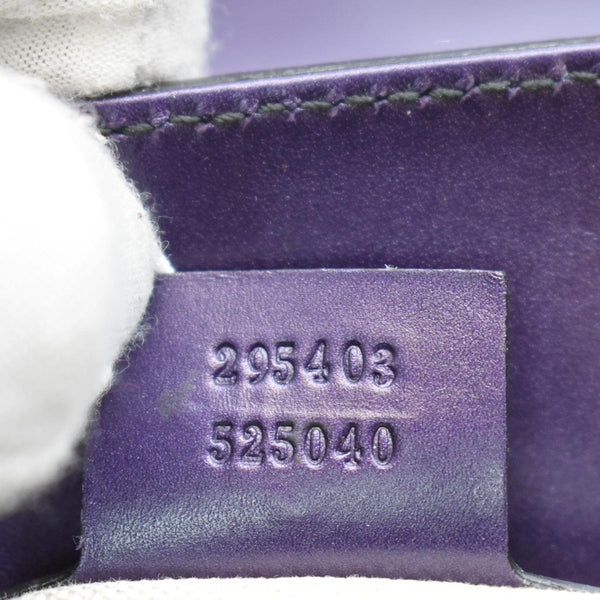 GUCCI Emily Large Guccissima Patent Leather Shoulder Bag Dark Violet 295403