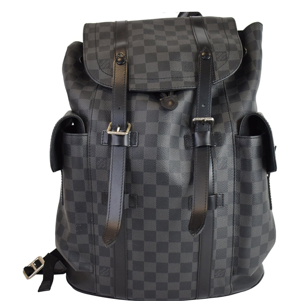 LOUIS VUITTON Damier Graphite Giant Christopher PM Backpack White 1010128