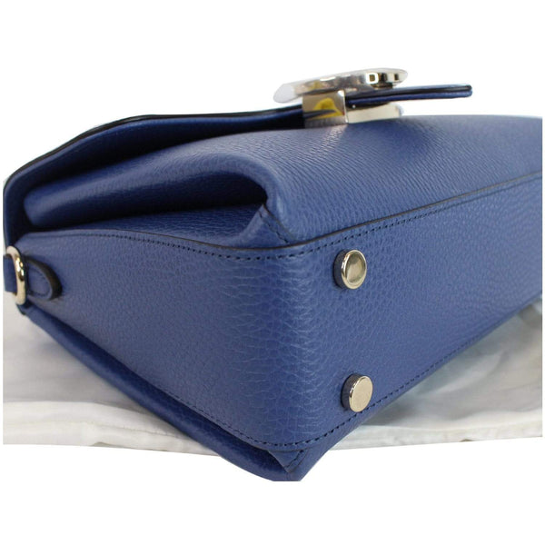 GUCCI GG Interlocking Leather Chain Shoulder Bag Blue 510302