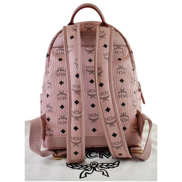 MCM Small Dual Stark Visetos Coated Canvas Backpack Bag Soft Pink
