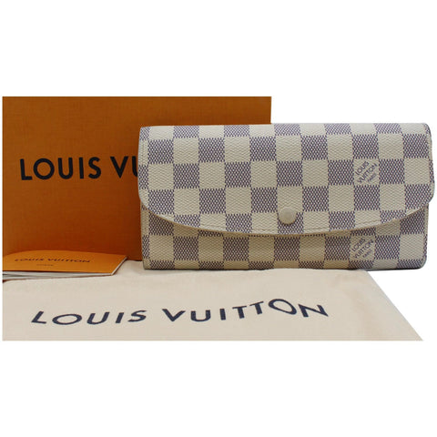 LOUIS VUITTON Emilie Damier Azur Wallet White
