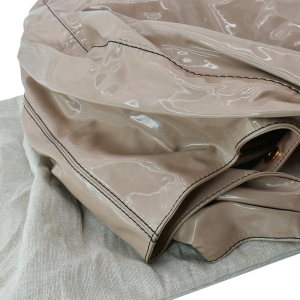 VALENTINO Nuage Bow Patent Leather Tote Bag Nude