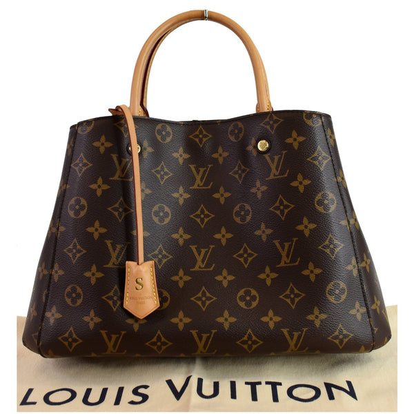 LOUIS VUITTON Montaigne MM Monogram Canvas Shoulder Bag Brown